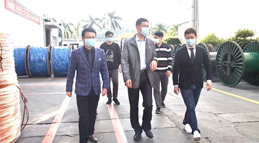  东莞市凤岗镇镇长宁康一行到彩运网电缆视察指导复工复产工作